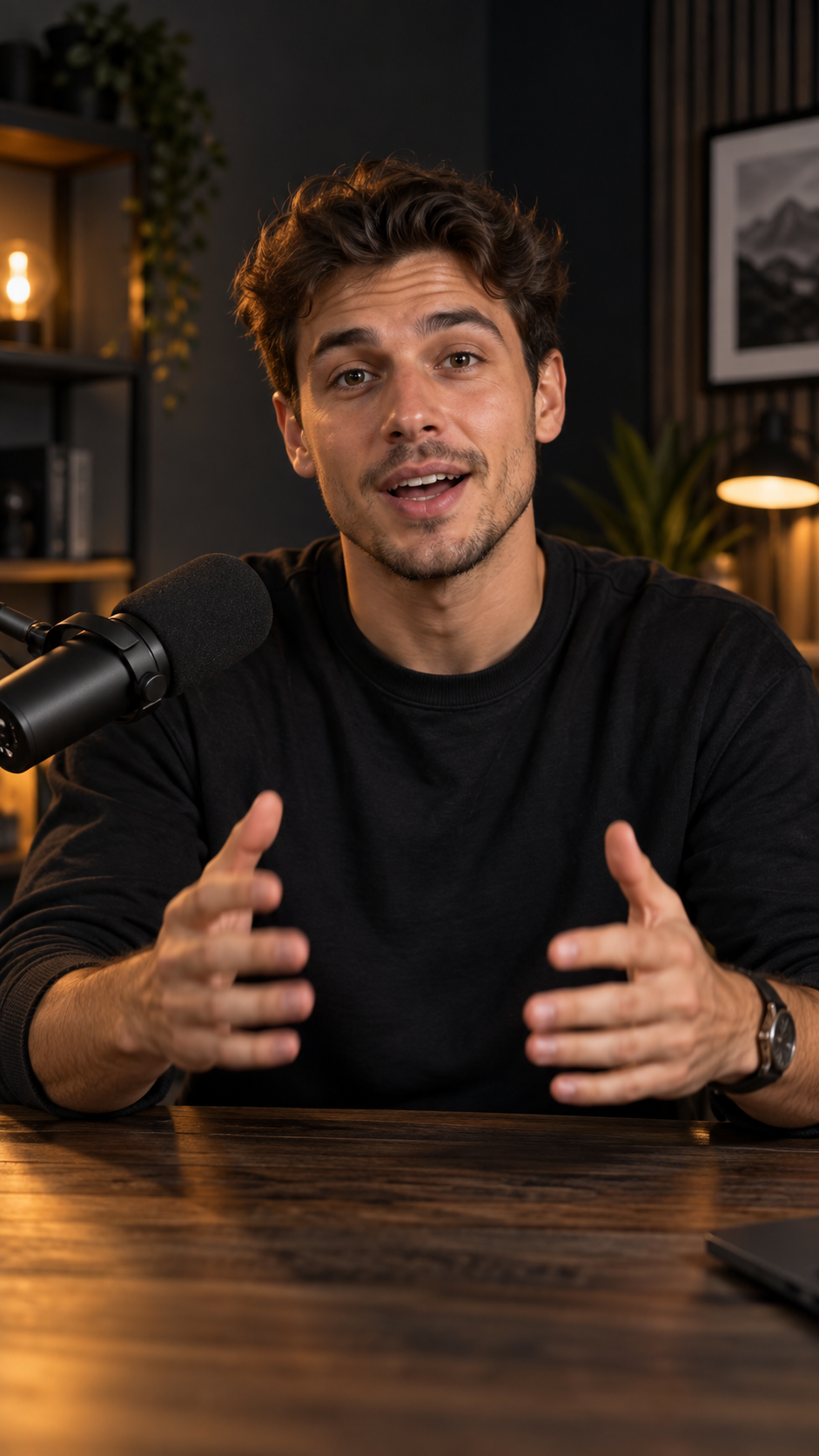 Creator speaking in a studio